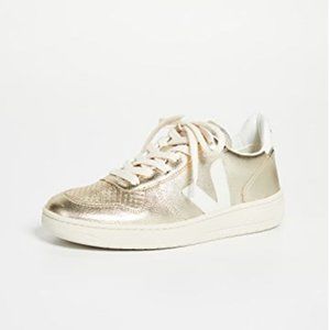 Women’s V-10 Gold VEJA Sneakers, Size 7